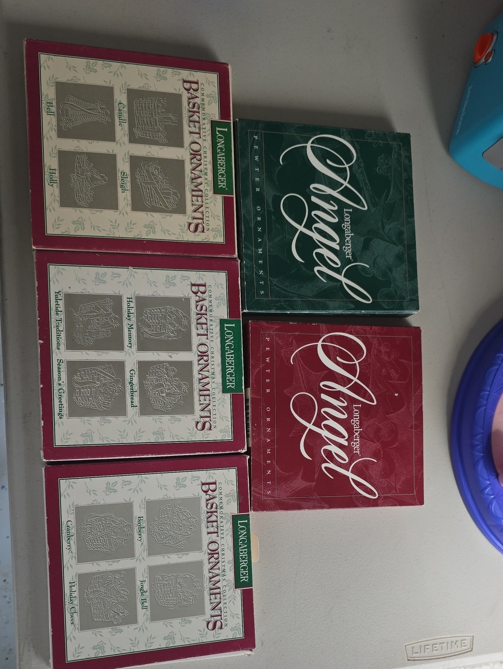 Longaberger Holiday Angel & Basket Ornament Boxes Bundle 20 Ornaments